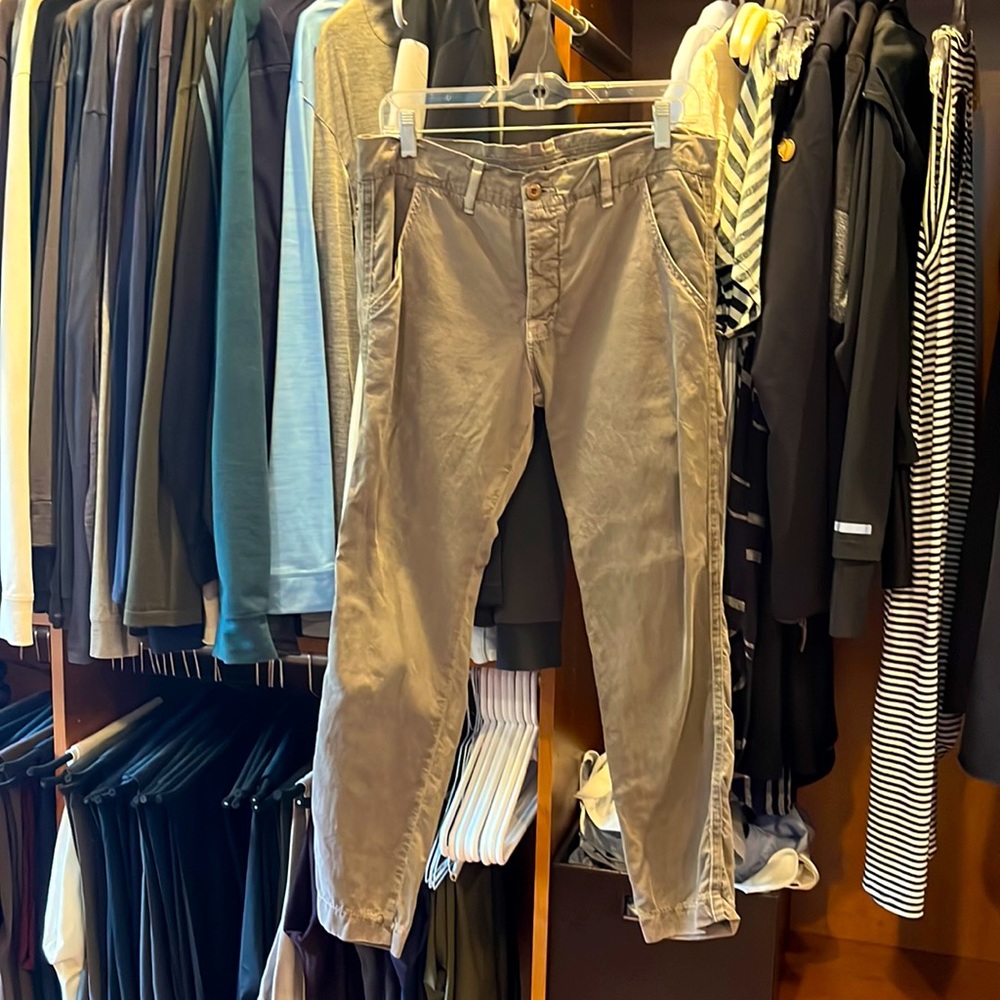 Cotton, army green NSF pants.